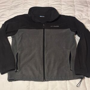 Columbia Two-Tone Fleece Full-Zip Jacket in Black and Gray